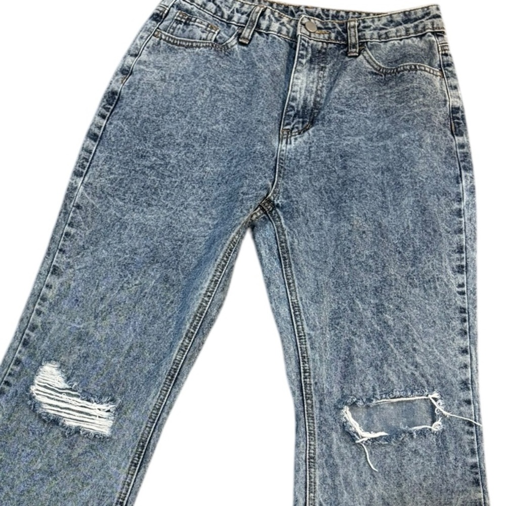 Cider Brand Acid Wash Bell Botton/Flare Leg Ripped Jeans-size medium-6 - Picture 3 of 6
